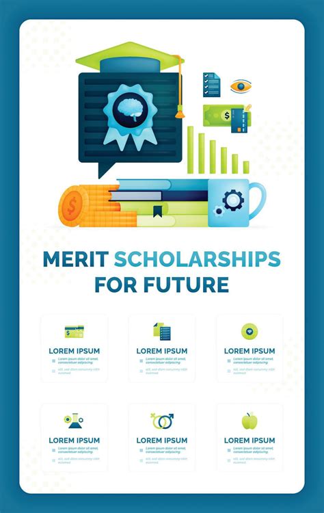 Vector Illustration Of Merit Scholarship For Future Merit Based