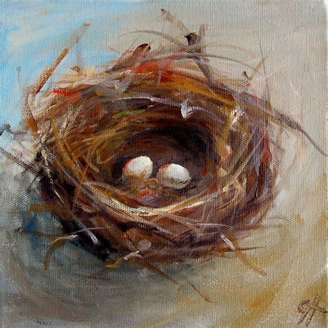 Two Egg Nest Bird Nest Painting Nest Art Birds Painting