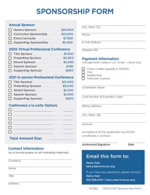 Fillable Online Free Sponsorship Request Forms In Pdfms Wordevent