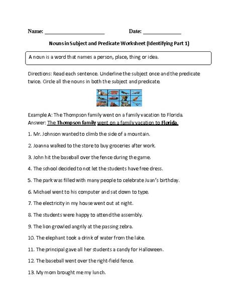 Predicate Nominative And Adjective Worksheets