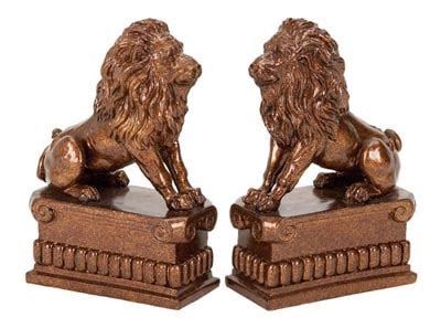 Lion Statue Bookends - Globe Imports