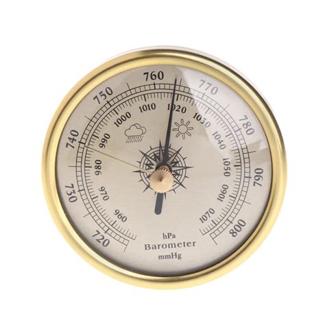 72mm Wall Hanging Barometer 1070hPa Gold Color Round Dial Air Weather