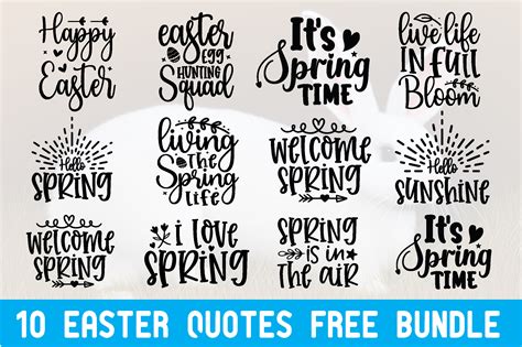 10 Easter Quotes Free Bundle Graphic By Bdb Graphics · Creative Fabrica