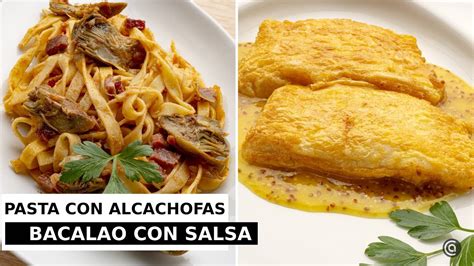 Tallarines Con Alcachofas Y Jam N Bacalao Con Salsa De C Tricos