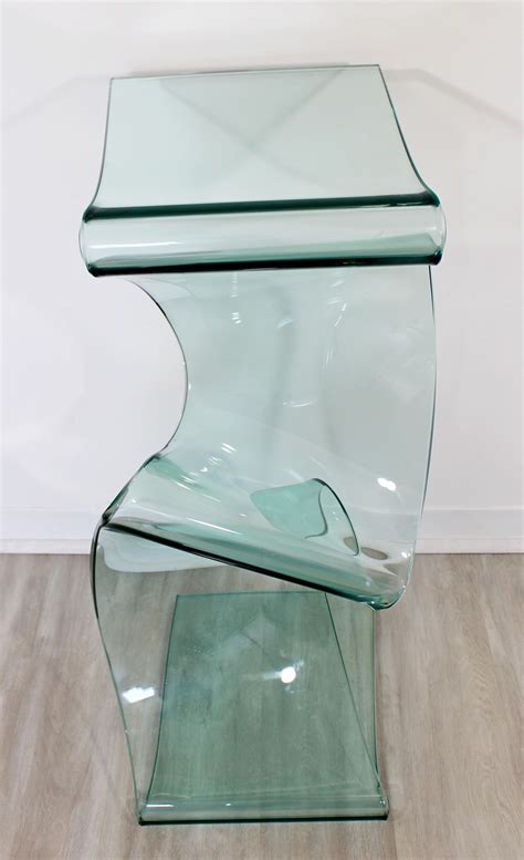 Contemporary Modern Laurel Fyfe Slump Glass Pedestal Display Stand Table 1980s At 1stdibs