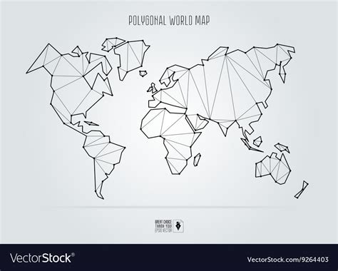 Polygonal Abstract World Map Royalty Free Vector Image