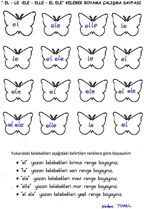 E L Sesleri Okuma Boyama Etkinli I