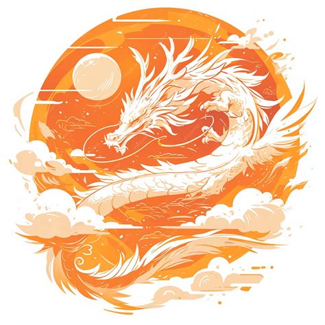 Premium Vector | Gold dragon and phoenix flying among clouds