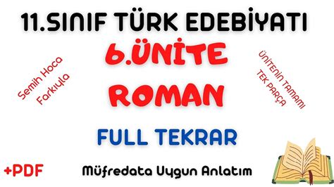 Sinif T Rk Edeb Yati N Te Roman Anlatim Bozukluklari Youtube