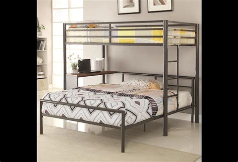 Coaster Bunks Metal Twin Over Full Workstation Loft Bed A1 Furniture