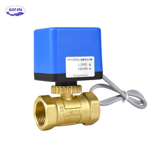 Electric Ball Valve Two Way Valve Two Wire Normally Open Internal Thread Connection And Copper