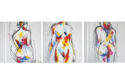 Peinture Triptyque X Cm Femme Nue