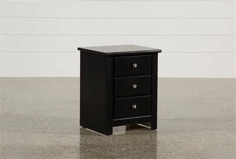 Summit Black 26" 3-Drawer Nightstand | Living Spaces