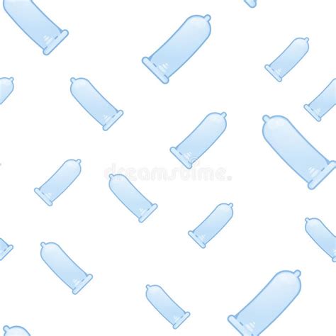 Seamless Pattern With Condoms Contraception Sex Education Stock