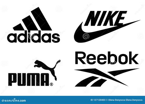 Logos Di Adidas, Di Nike, Del Puma E Di Reebok Fotografia Stock ...