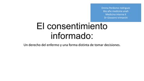 El Consentimiento Informado PPT Descarga Gratuita