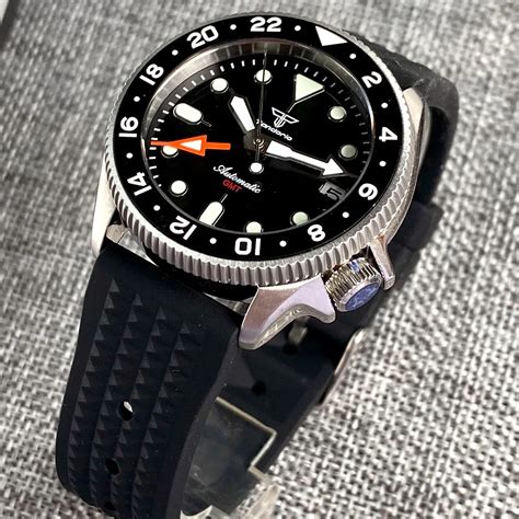 Nh A Gmt Reloj De Buceo Para Hombre Cron Grafo Con Bisel De Cer Mica