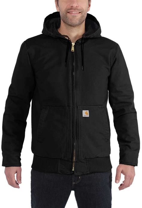 Carhartt Duck Quilt Lined Active Jacket Black Au Meilleur Prix Sur