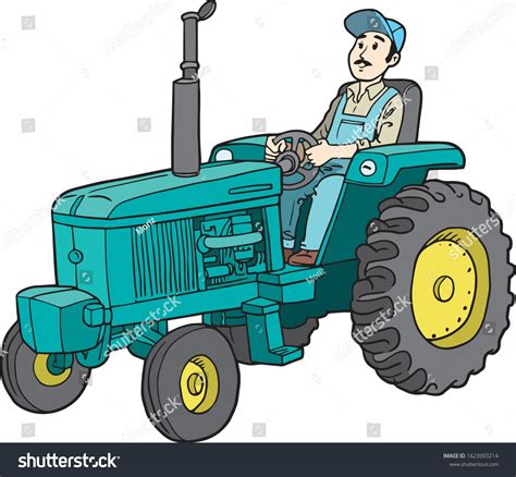 Farmer Driving His Tractor Tractor Driver Stock Vector (Royalty Free) 1623903214 | Shutterstock