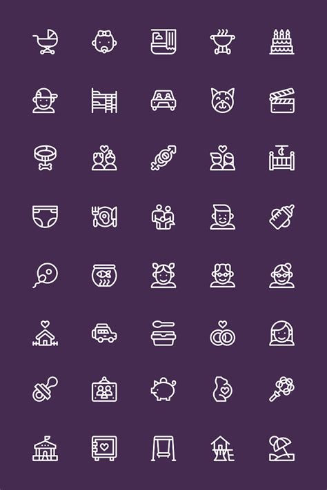 40 枚家庭生活元素图标 Sketch 素材库 Custom Icons Line Icon Website Icons