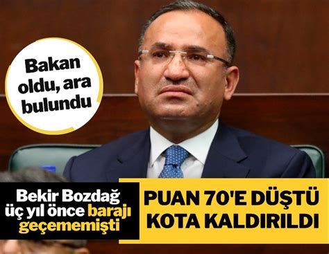 Sözcü on Twitter Bekir Bozdağ üç yıl önce geçemediği sınavın puanını