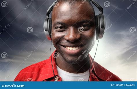 Black Man Listening Music Stock Image Image Of Listen 11175805