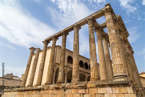 Roman temple of Diana in Merida Stock Photo | Adobe Stock