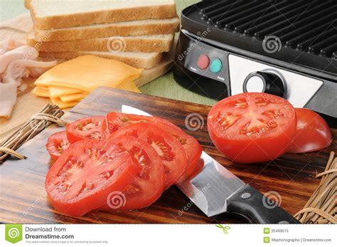 Panini sandwich fixings stock image. Image of chopping - 25499515