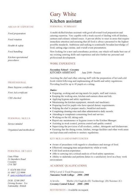 Kitchen Assistant Cv Sample