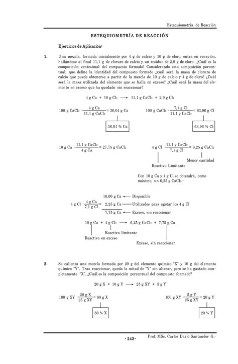 SOLUTION Estequiometr A De Reacci N Ejercicios Studypool