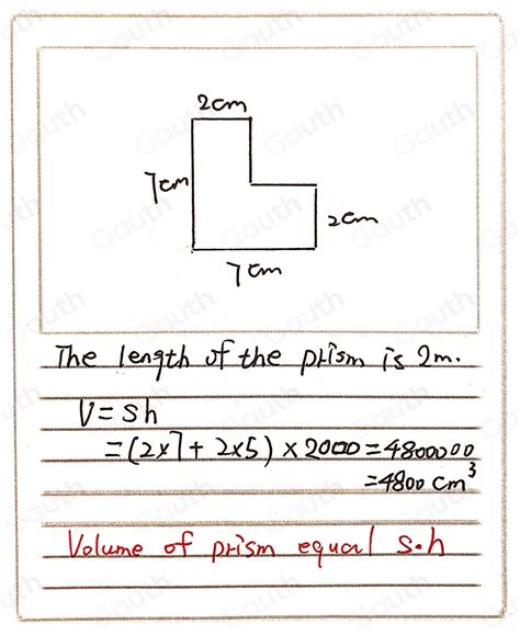 solved ac  diagram shows  cross section   solid prism