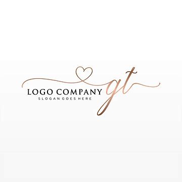 Initial Gt Handwritten Logo With Rectangular Vector Template Vector