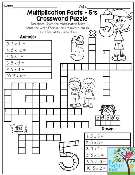 Multiplication Crossword Worksheets 99worksheets