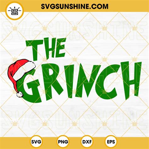 The Grinch SVG, Grinch Santa Hat SVG, Grinch Christmas SVG