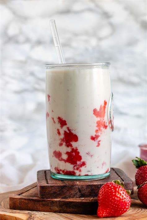 Vegan Strawberry Milk Recipe With Fresh Strawberries The Veggie Yaya