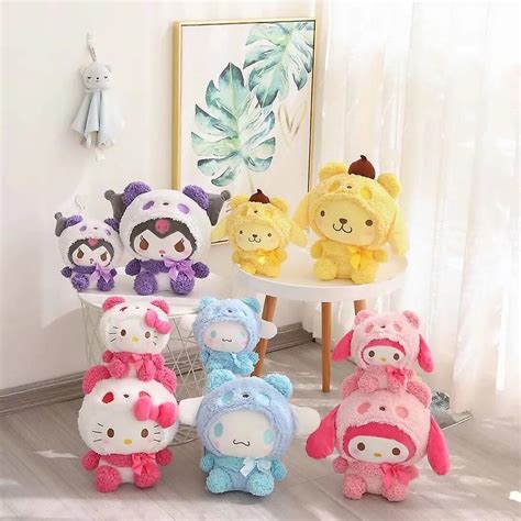 Cute Soft Sanrio Plush Stuffed Kawaii Kuromi My Melody Cinnamoroll Pom Pom Purin Hello Kitty