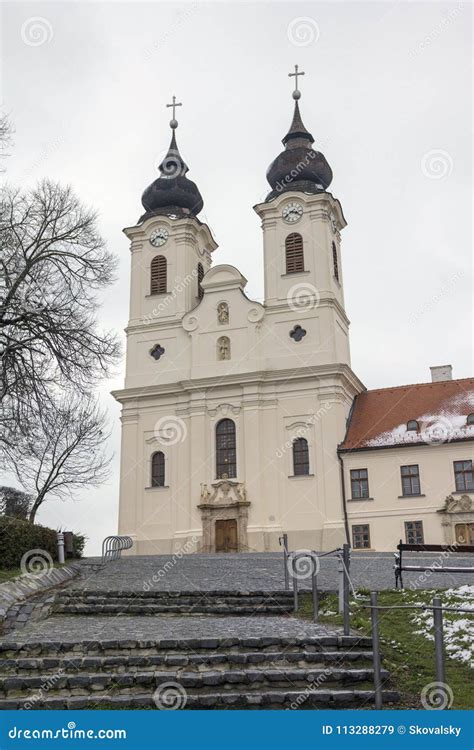 Tihany Abbey in Hungary stock image. Image of district - 113288279