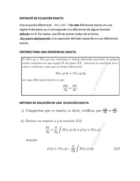 Ecuaciones Diferenciales Exactas Pdf