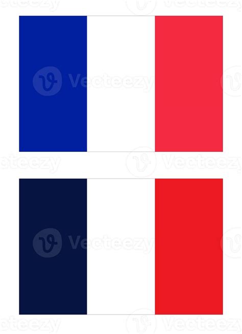 French Flag Of France In Both Light Blue And Dark Blue Versions