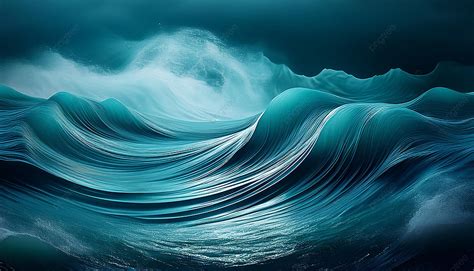 Abstract Ocean Wave Art With Deep Blue Tones Background, Ocean, Wave ...