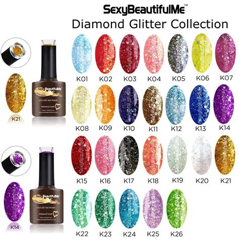 Blz Glitter Diamond Gel Nail Polish Uv Led Soak Off 10ml Bottle Uk