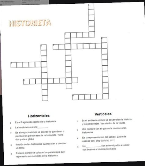 me pueden ayudar hacer está crucigrama de historieta Brainly lat