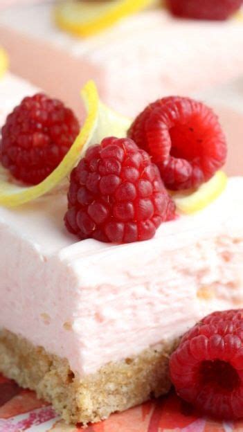 Raspberry Lemon No Bake Cheesecake Bars Chocolate With Grace Baking