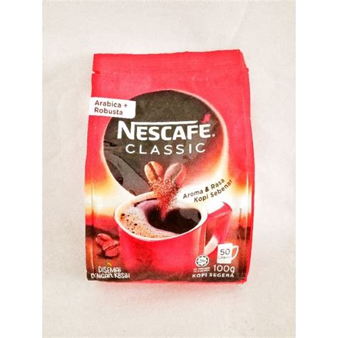 Nescafe Classic Instant Coffee Soft Pack 100g Shopee Malaysia