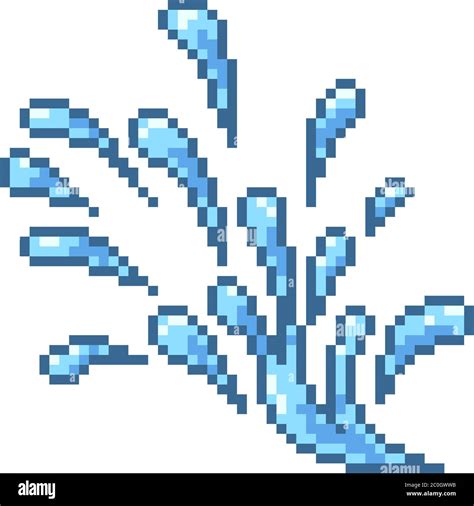 vector pixel art water splash isolated cartoon Stock Vector Image & Art - Alamy