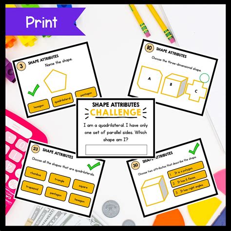 Shape Attributes 3rd Grade Math Task Card 3 G A 1 MagiCore