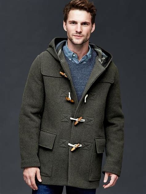 Wool Duffle Coat Mens Fashion Coat Duffle Coat Mens Casual Outfits