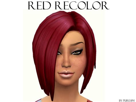 Sims 4 Cc Red Hair Long To Side Female Lucksop