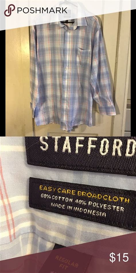 Casual Stafford Long Sleeve Shirt Sz Long Sleeve Shirts