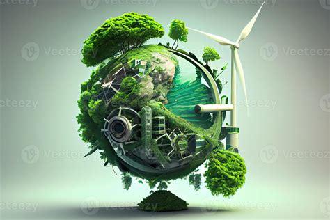 Illustration Of Green Enterprises That Rely On Renewable Energy Can